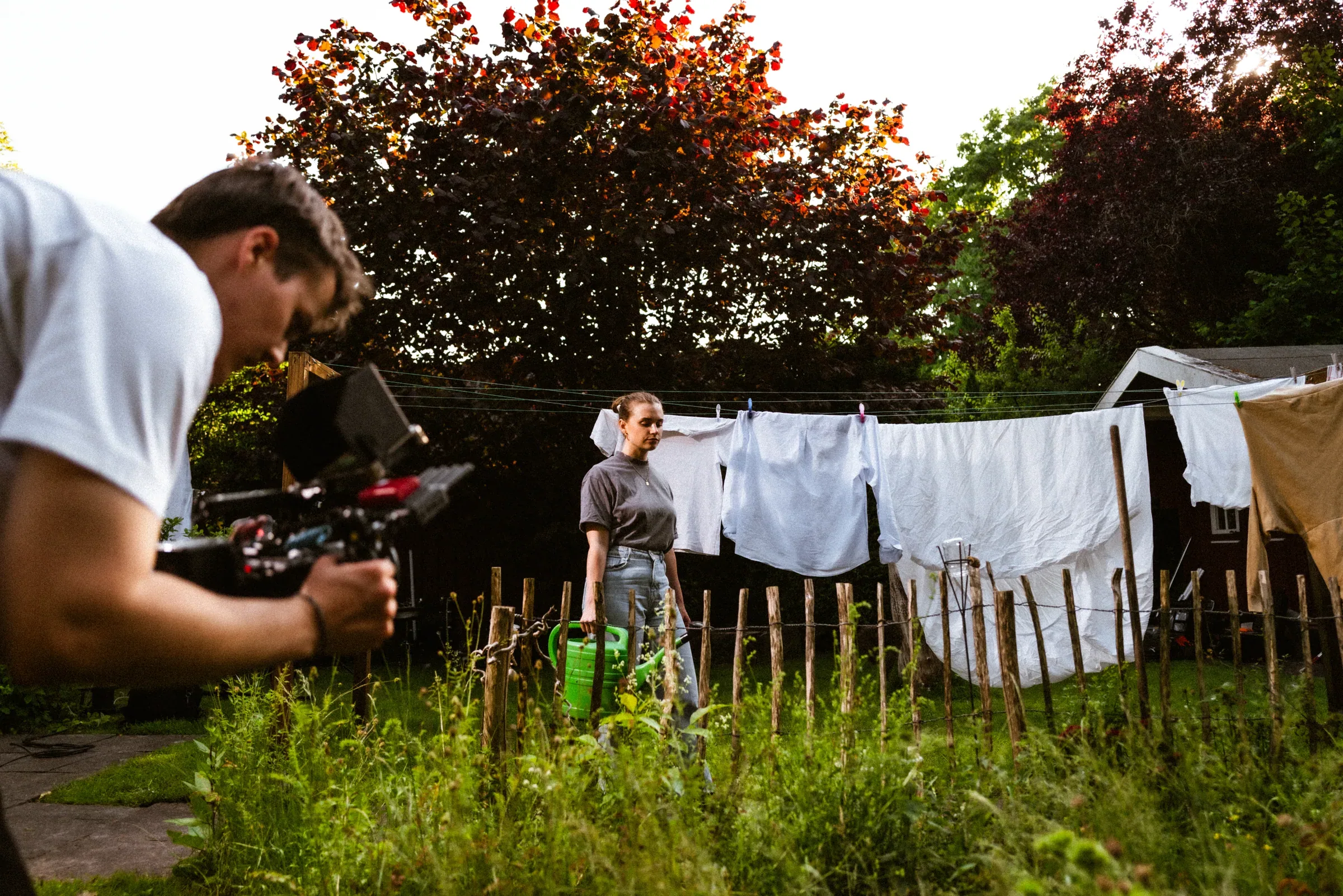 Catapults Bird Song, Dreh im Garten