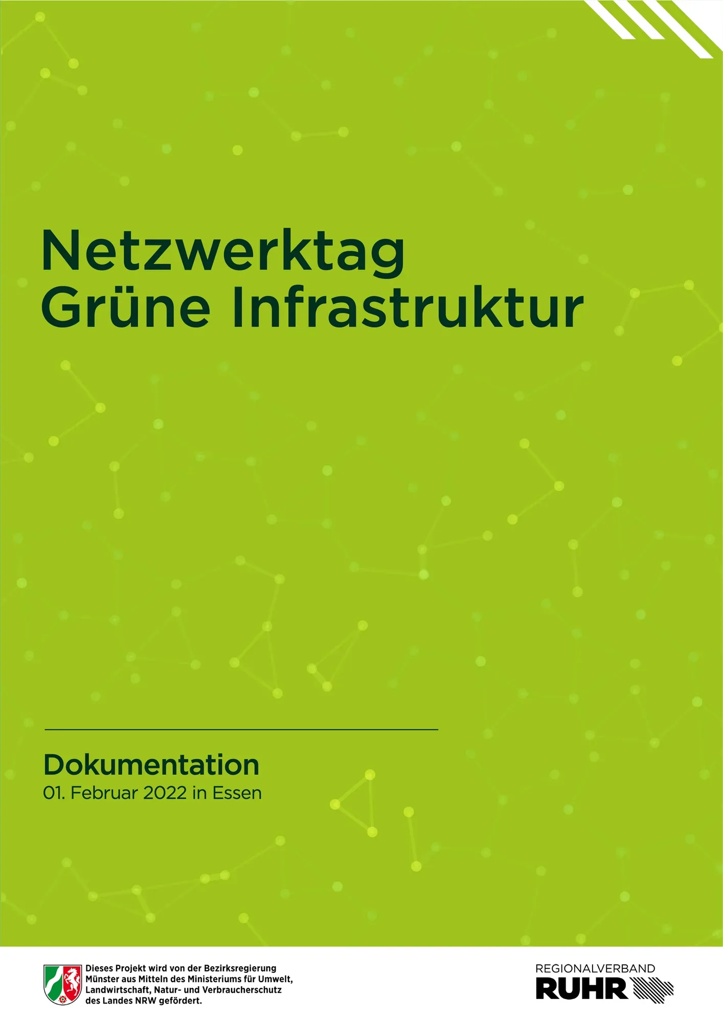 Titelseite der gedruckten Veranstaltungsdokumentation zum Netzwerktag am 01. Februar 2022 in Essen.