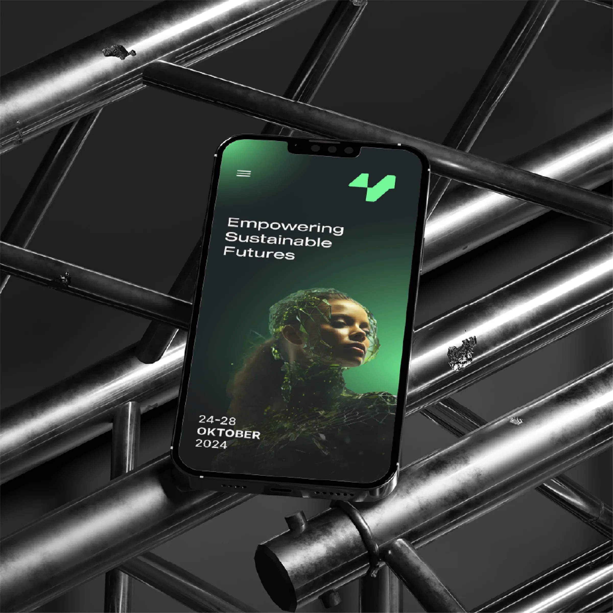 Mobile Fassung der Website am Traggerüst