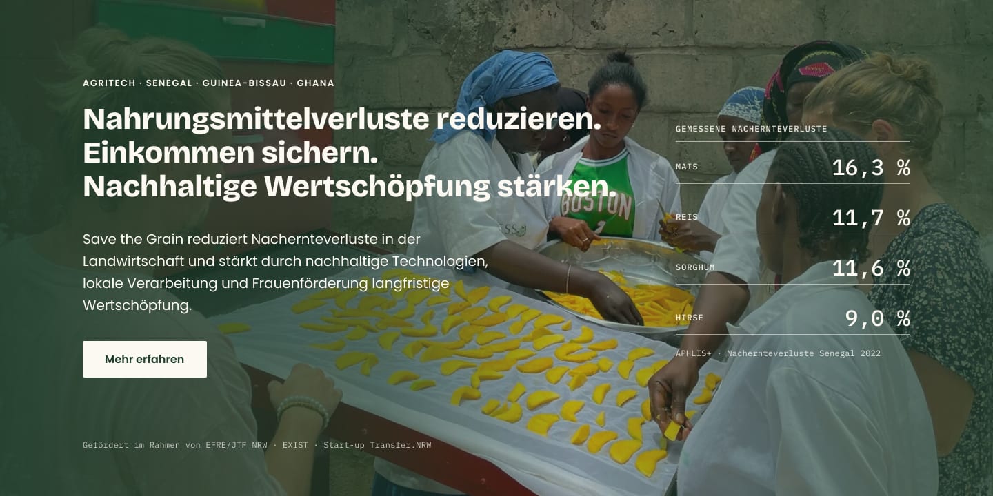 Startseite des Entwurfs